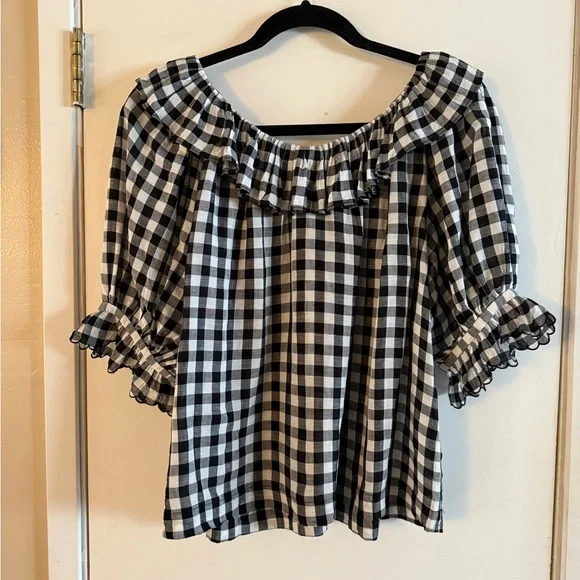 Doen Samara Ruffled Gingham Voile Blouse - Picture 7 of 11
